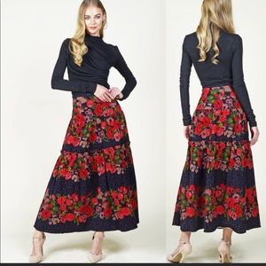 DANETTE TIERED CORDUROY MAXI SKIRT Anthropologie